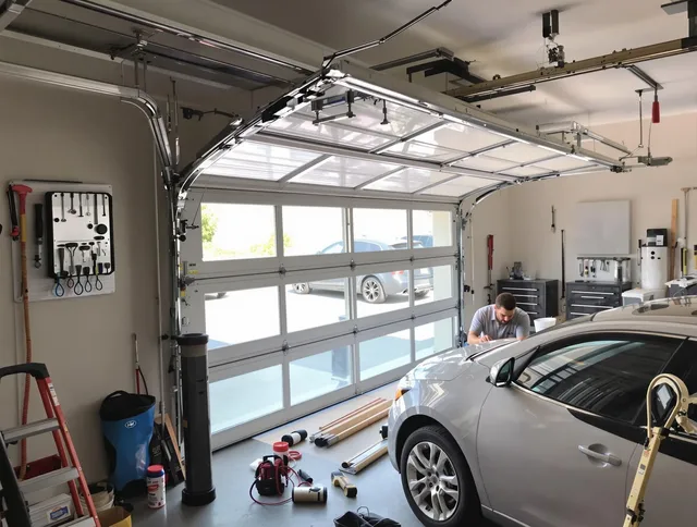 Garage door noise reduction service by Kannapolis Garage Door Repair in Kannapolis