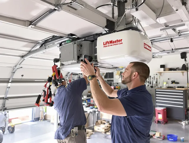 Kannapolis Garage Door Repair technician performing advanced diagnostics on garage opener in Kannapolis