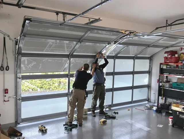 Kannapolis Garage Door Repair expert performing precise panel replacement on Kannapolis garage door
